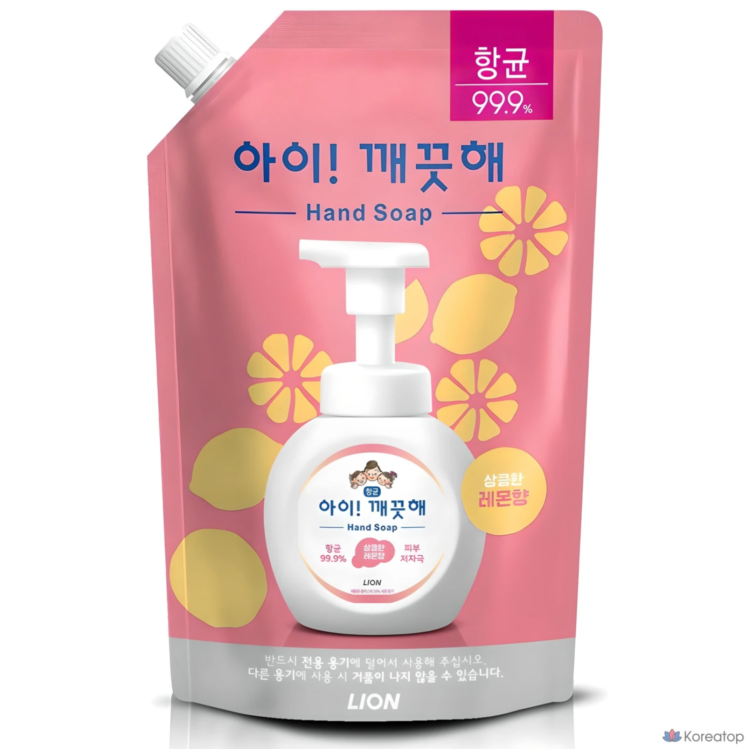 Сменный блок антибактериального пенного жидкого мыла для рук Lion с ароматом лимона, 600 мл, 1 шт.