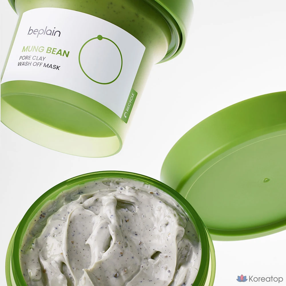 Глиняная маска для лица Beplain с экстрактом бобов мунг, 120 мл, 1 упаковка, 4 упаковки, фото 9