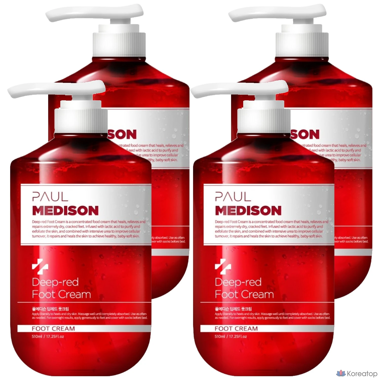 Крем для ног PAUL MEDISON Deep Red, 1 упаковка, 4 флакона, 510 мл