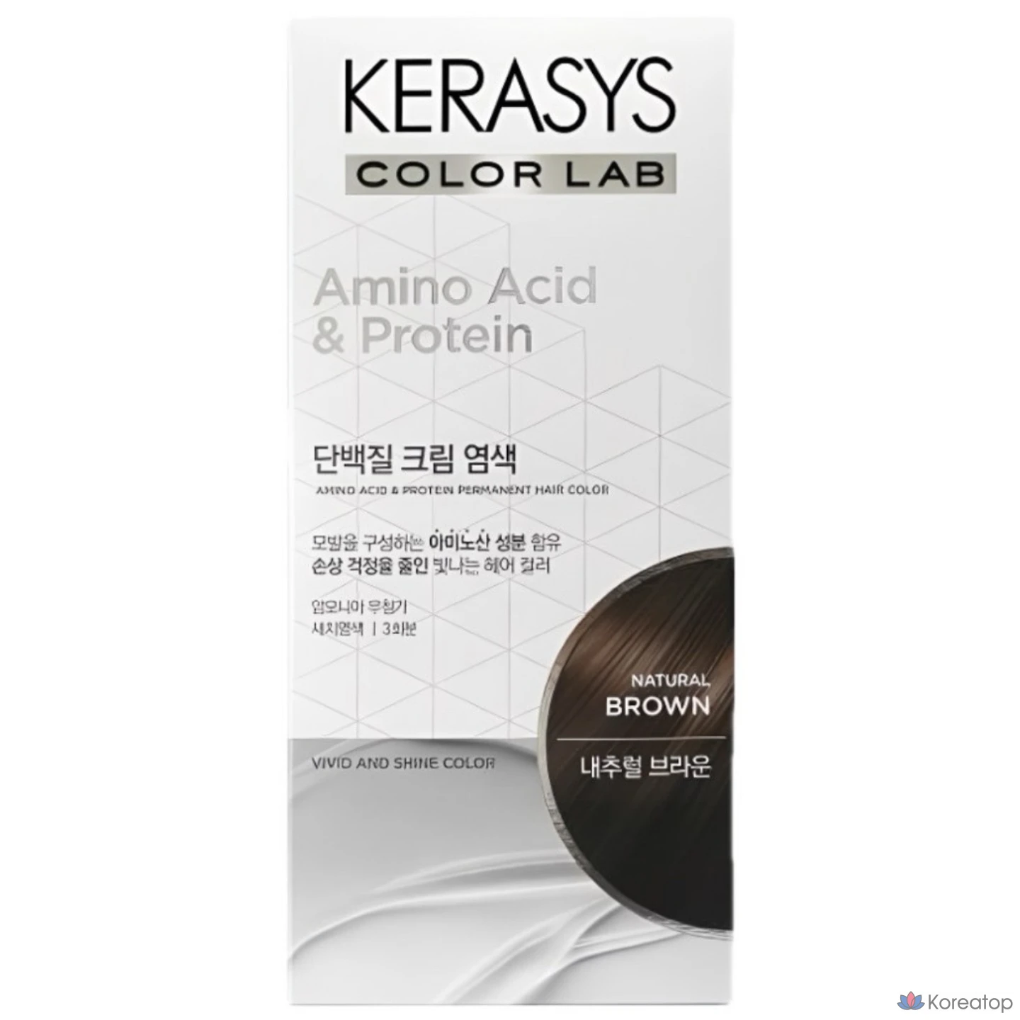 Краситель для волос, протеиновый крем-краситель KeraSys, 120 г, натуральный коричневый, 1 шт.