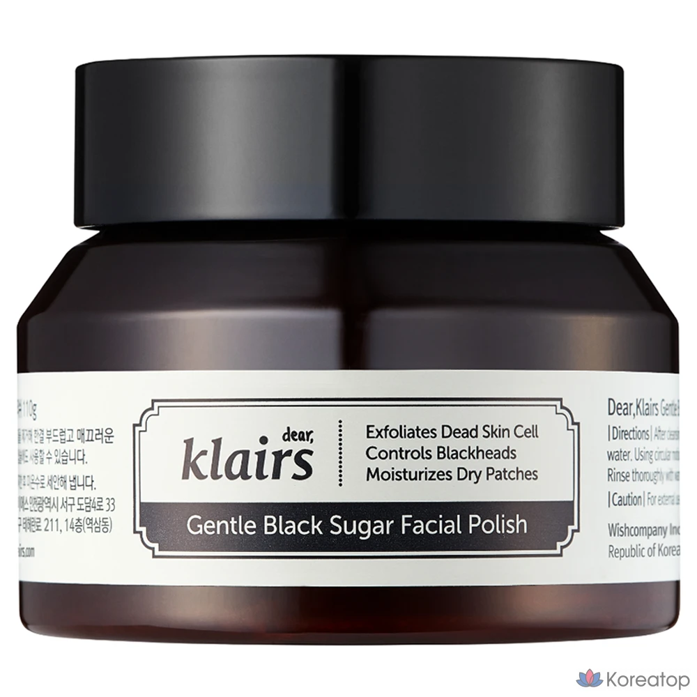 Скраб для лица Dear, Klairs Gentle Black Sugar Facial Polish Scrub, 110 г, 1 шт.