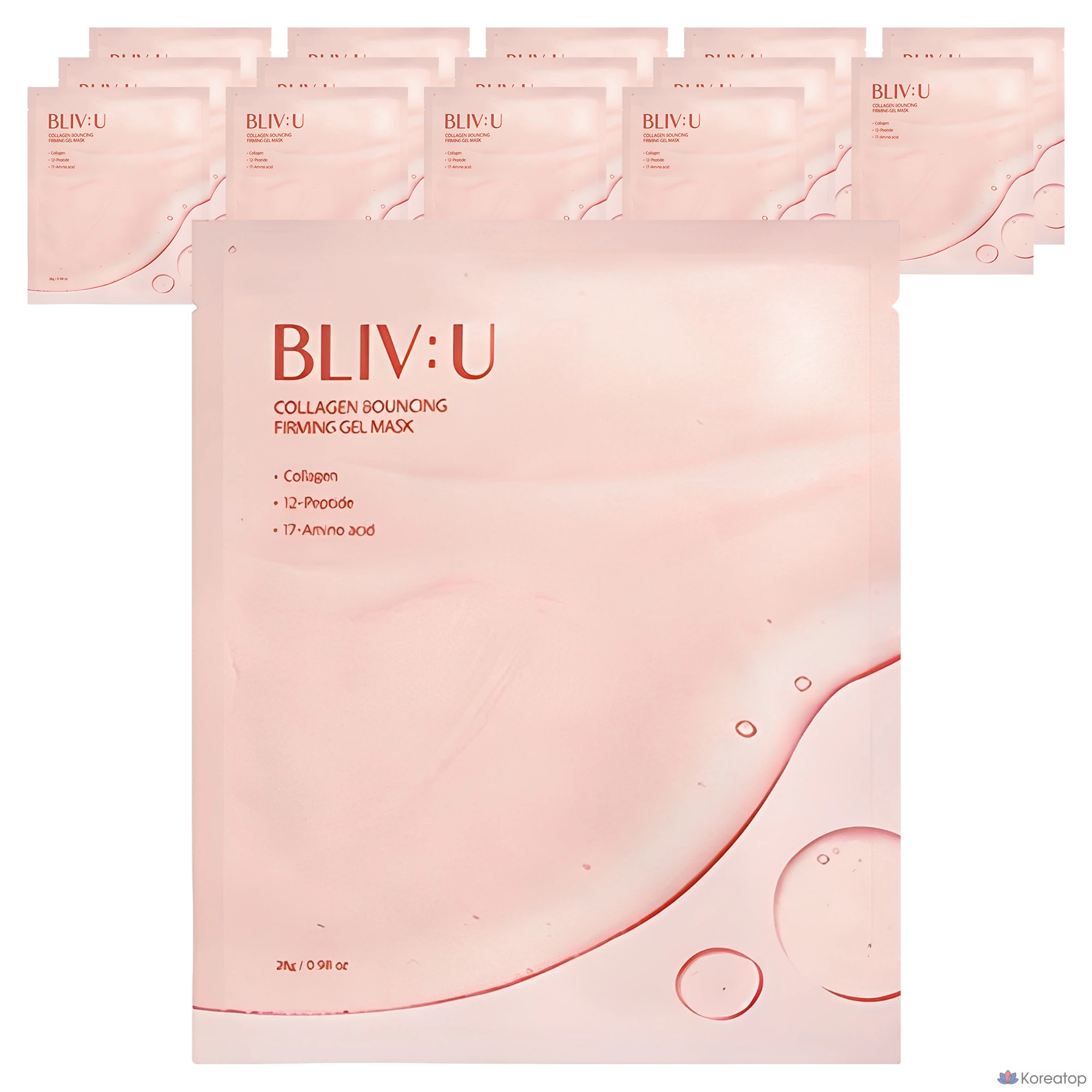 Гелевая маска BLIV:U Collagen Bouncing Elasticity Gel Mask, 28 г, 5 штук, 3 упаковки.