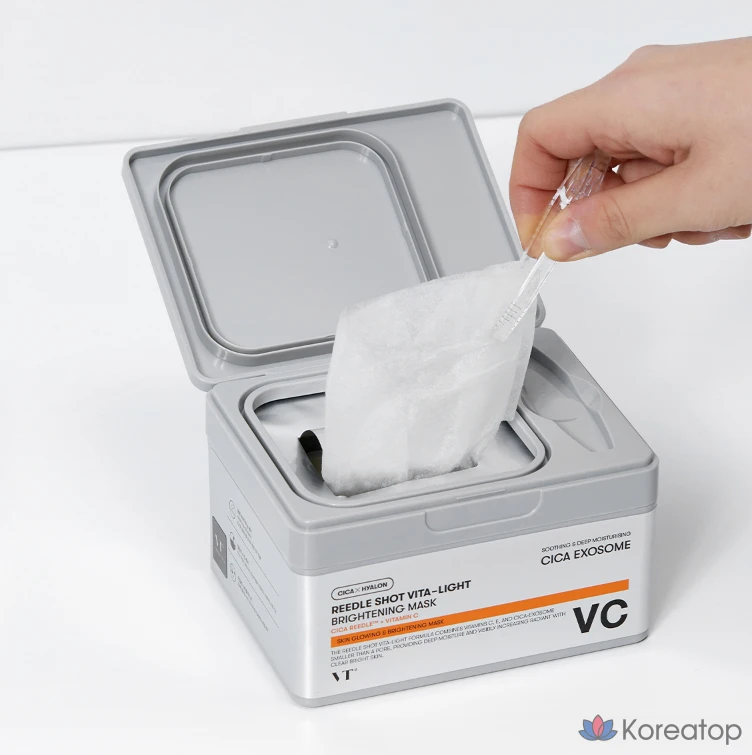 Набор осветляющих масок для лица VT Cosmetics Riddle Shot Vita Light, 30 штук, 3 упаковки., фото 5