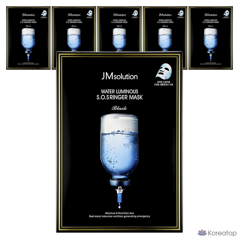 Маска-колокол JM Solution Water Glow SOS Ringer Mask, черная, 10 шт., 6 шт.