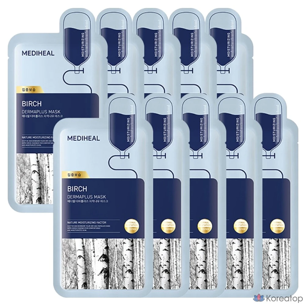 Маска для лица Mediheal Derma Plus Birch, 1 упаковка, 10 штук