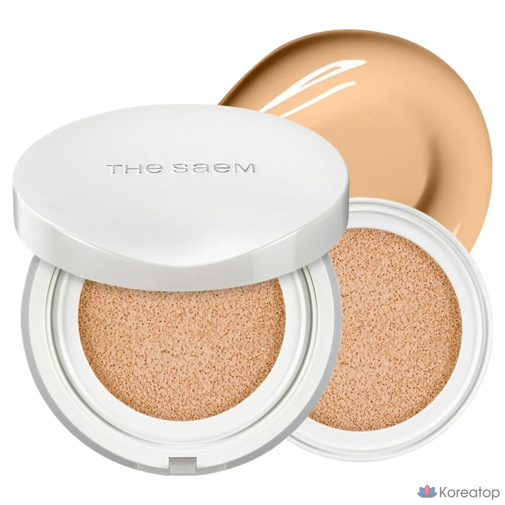 Набор The Saem Skin Perfection Glutathione Toning Cushion 12 г + сменный блок 12 г, 23 Вт, насыщенный бежевый, 1 шт.