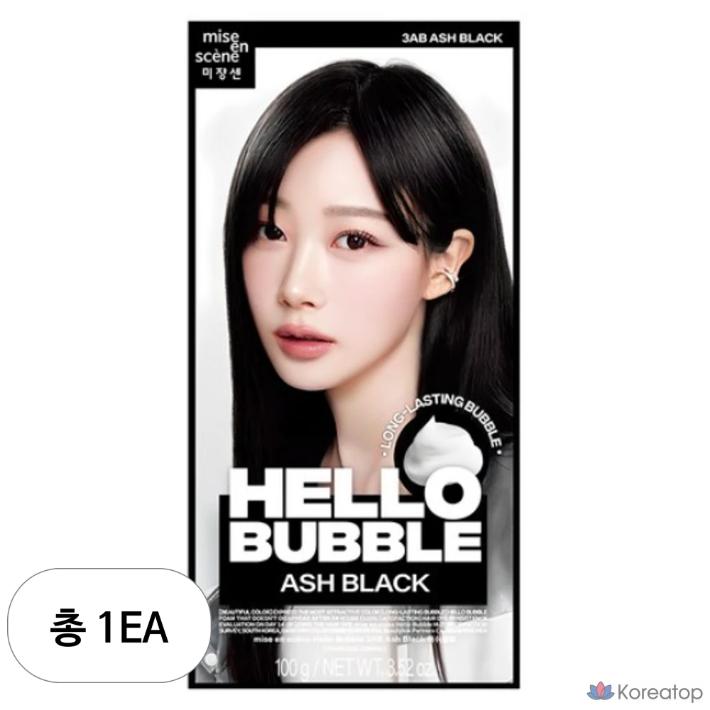 Краска для волос Mise en Scene Hello Bubble, пепельно-черный, 1 шт.
