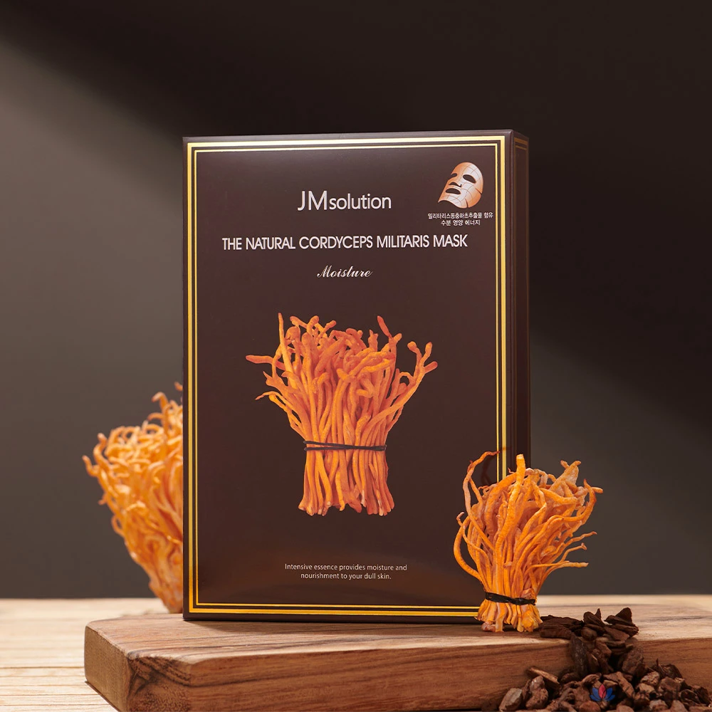 JM Solution Набор натуральных масок с кордицепсом, 10 листов, 5-слойная питательная маска с гиалуроновой кислотой, 10 штук, 9 штук