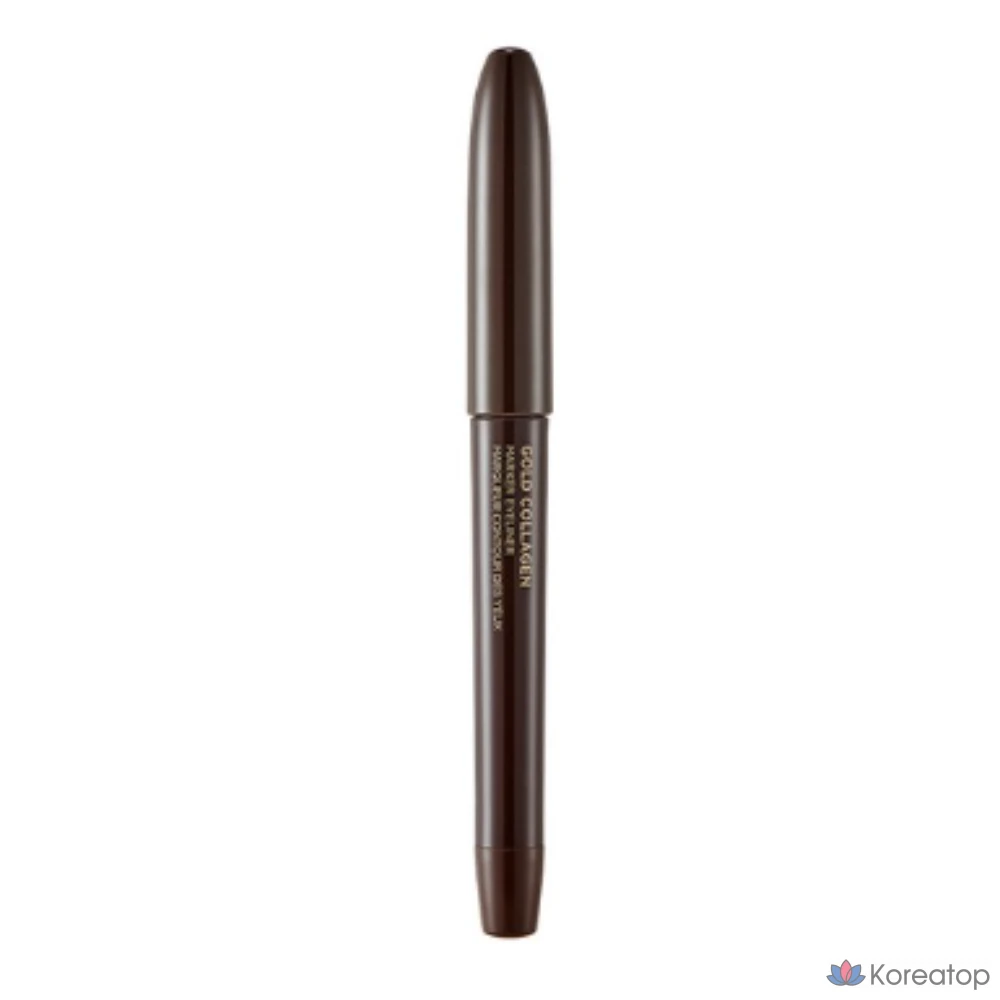 Подводка для глаз The Face Shop Gold Collagen Marker Pen Eyeliner, 1 г, 1 шт., 02 коричневого цвета