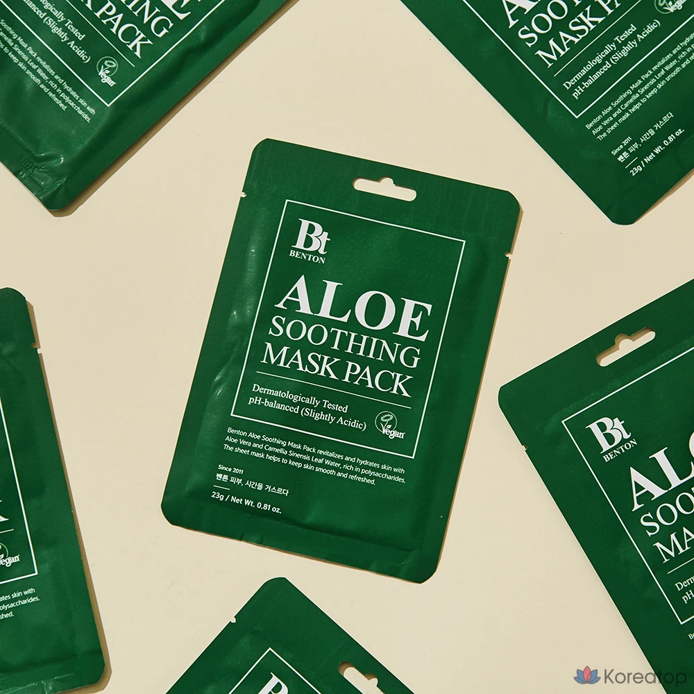 Набор успокаивающих масок с алоэ вера Benton, 60 штук., фото 6