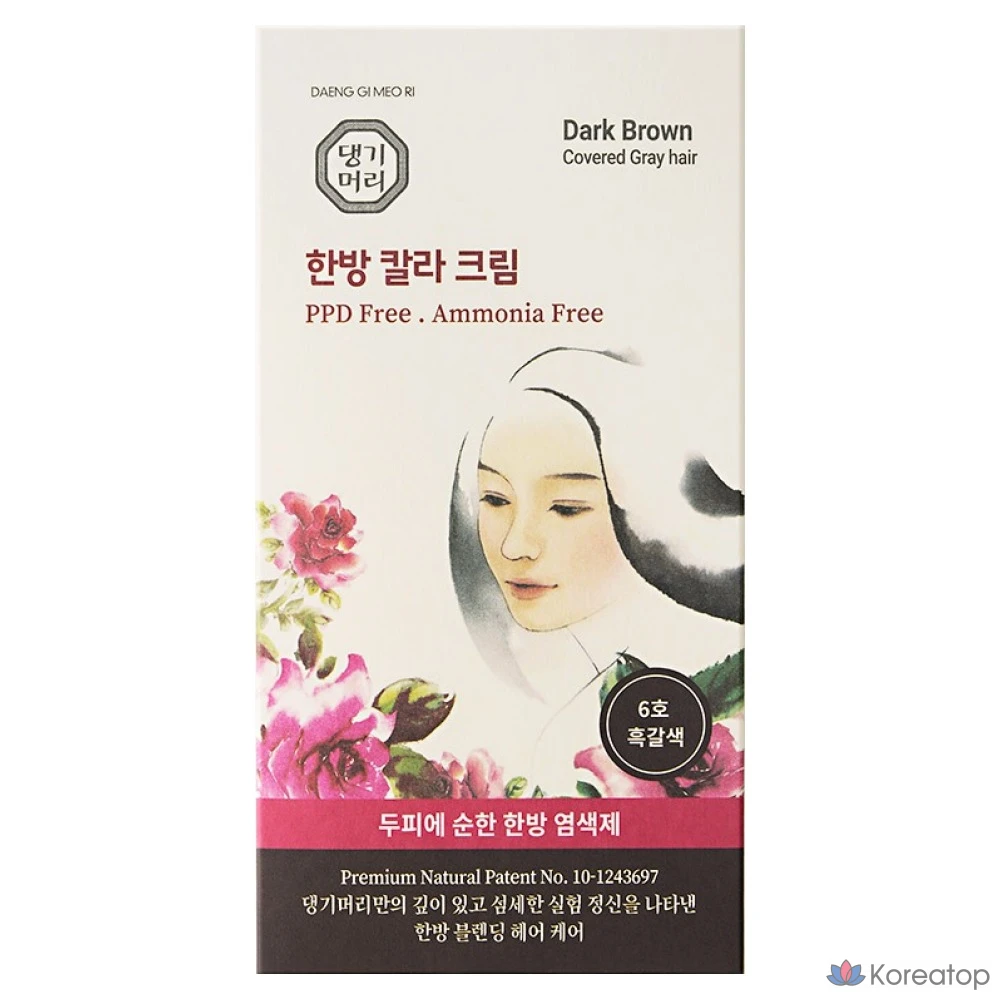 Краска для волос Danggi Meori Oriental, № 6, темно-коричневый, 1 шт.