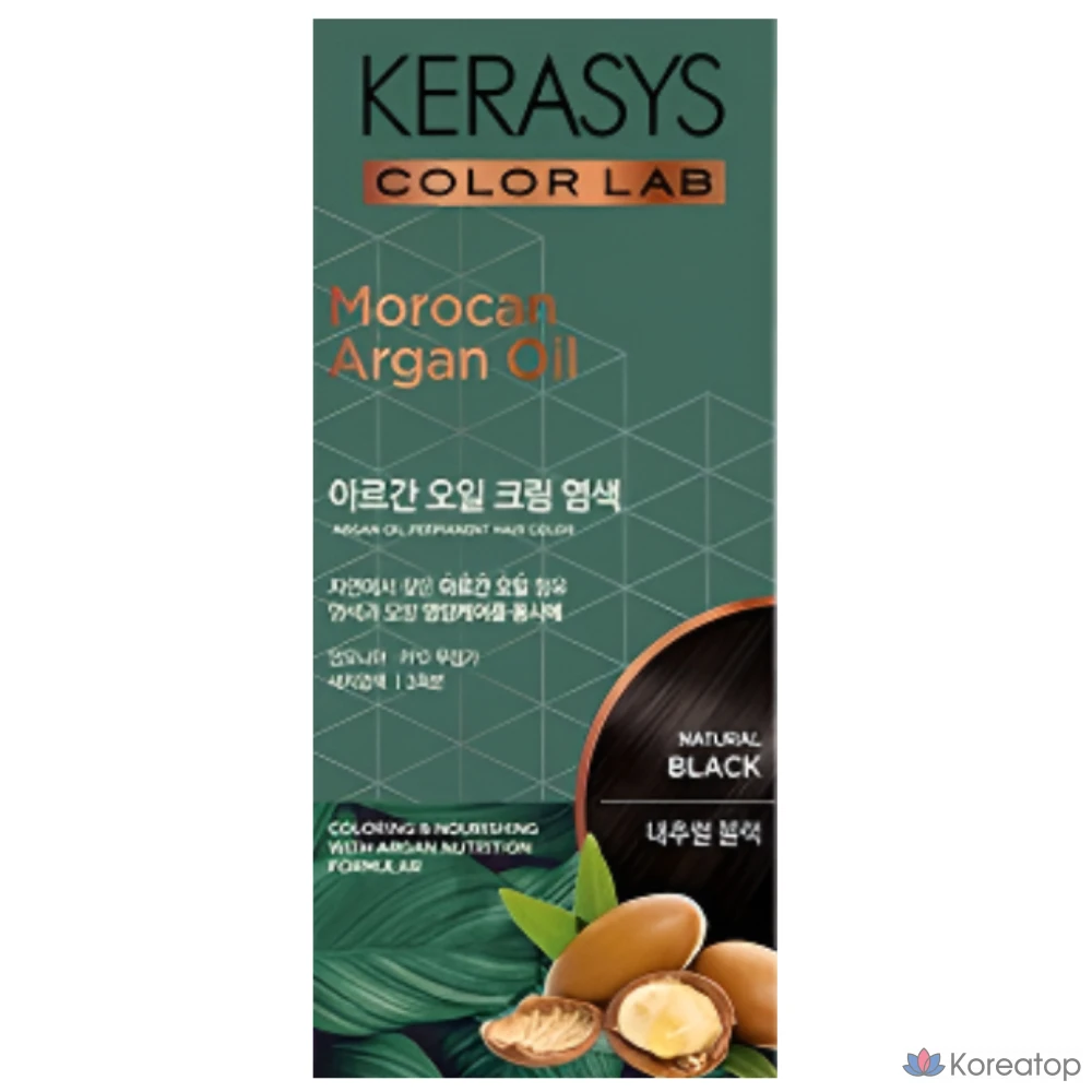 Краска для волос KeraSys с аргановым маслом, 120 г, натуральный черный, 1 шт.