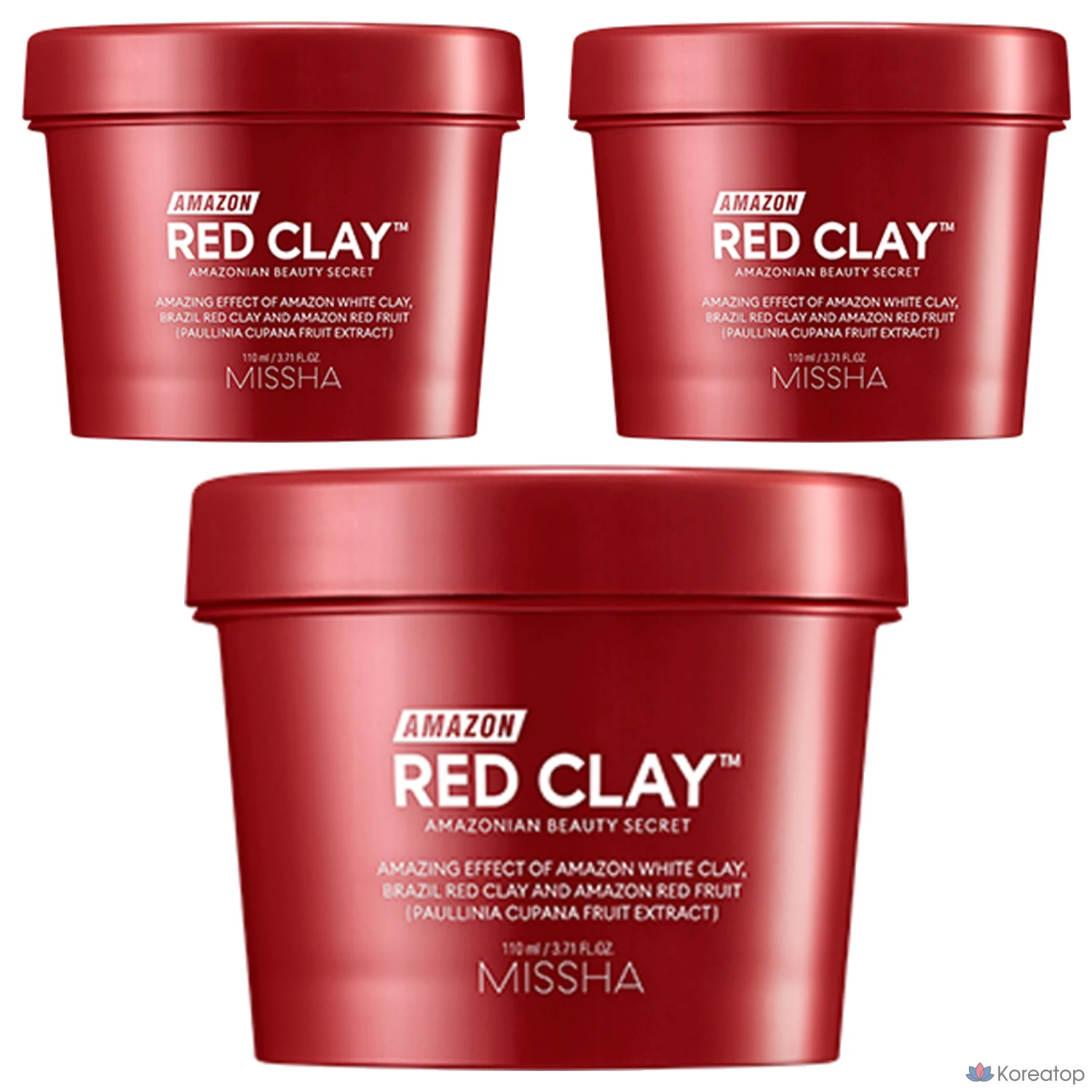 Маска для сужения пор Missha Amazon Red Clay, 110 мл, 1 упаковка, 3 упаковки