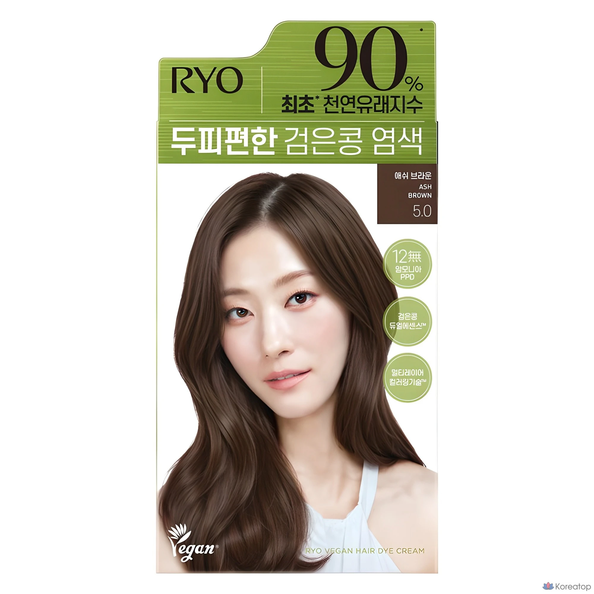 Краска для кожи головы Ryo Black Bean Dye, 120 г, оттенок 5.0 пепельно-коричневый, 1 шт.