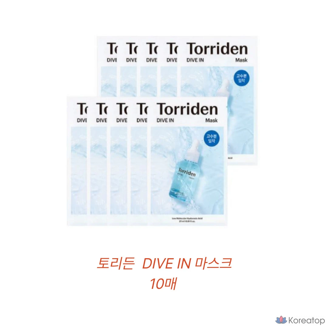 Маска для лица Torriden Dive-in с низкомолекулярной гиалуроновой кислотой, 27 мл, 10 шт., 1 упаковка