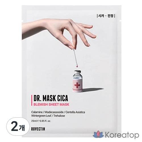 Маска для лица Rovectin Doctor Mask Cica, 1 упаковка, 2 штуки