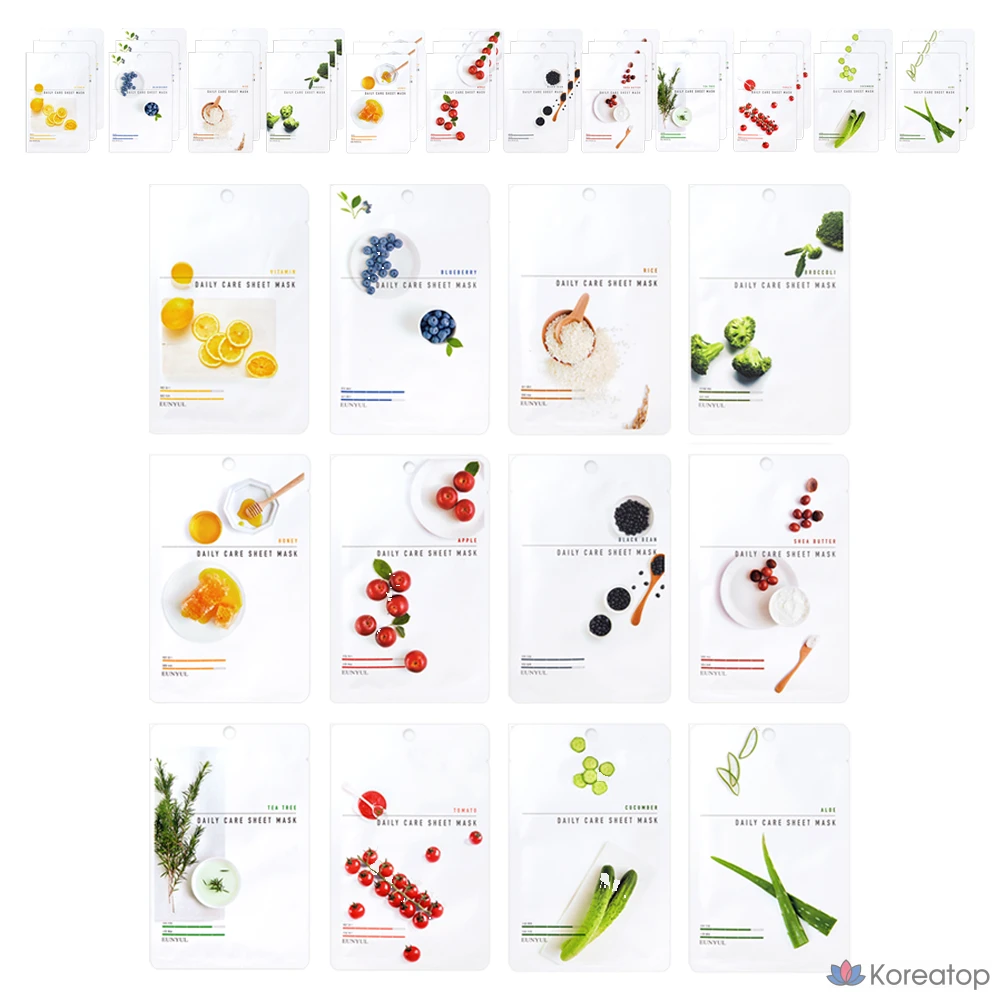Тканевые маски для ежедневного ухода Eunyul, 12 видов x 2 шт., 24 штуки, 2 упаковки