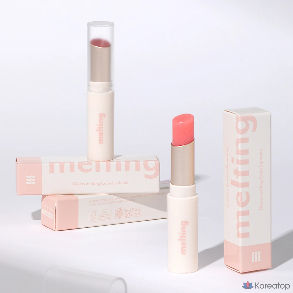 Блестящий тонирующий бальзам для губ MERZY Glossy Melting Tinted Color Lip Balm, GL1, ярко-розовый, 4 г, 1 шт., фото 8