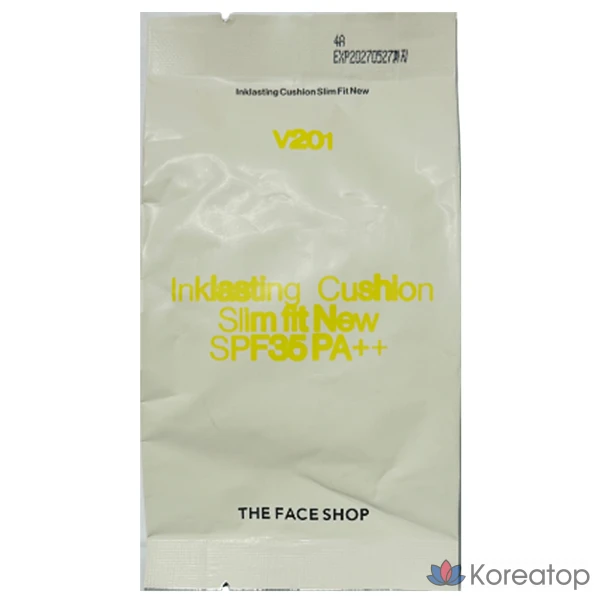 Сменный блок тонального крема The Face Shop Ink Lasting Cushion Slim Fit, 12 г (SPF35 PA++), V201, 1 шт.