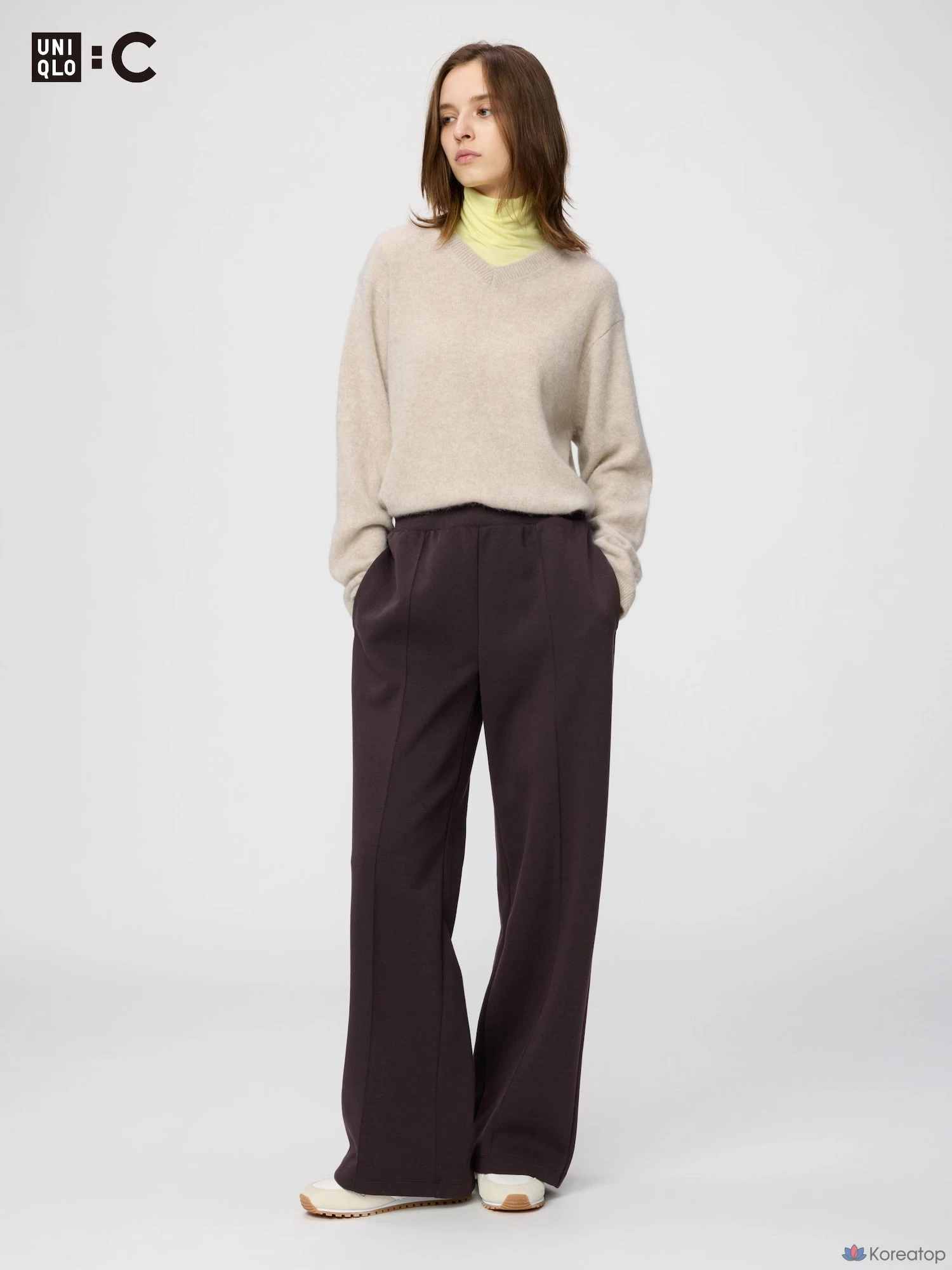 Брюки Uniqlo Sweat Straight Pants, удлиненные, длина 74-77 см