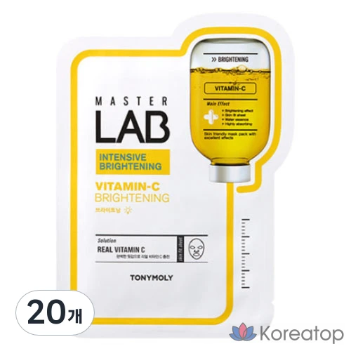 Тканевые маски для лица Tony Moly Master Lab с витамином С, 20 листов, 1 упаковка.