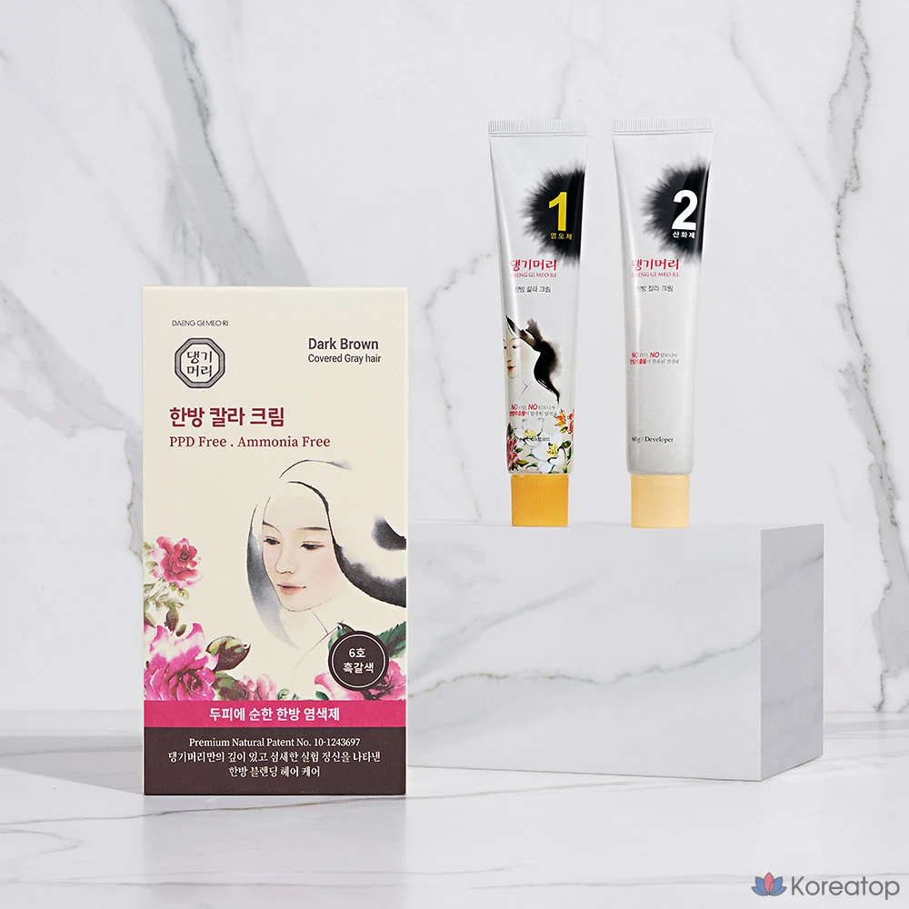 Краска для волос Danggi Meori Oriental, № 6, темно-коричневый, 1 шт., фото 2