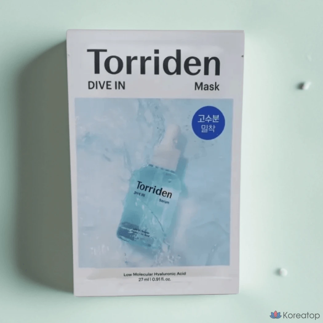 Маска для лица Torriden Dive-in с гиалуроновой кислотой низкой молекулярной чистоты и высоким содержанием влаги, 1 упаковка, 1 шт.