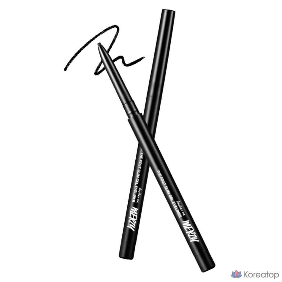 Гелевая подводка для глаз MERZY the First Slim Gel Eyeliner 0.05g, GS1 Black Onyx, 1 шт.