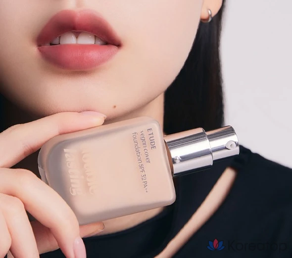 Тональный крем Etude House Double Lasting Vegan Cover Foundation, 30 г, 1 шт., 21N1 Нейтральный бежевый, фото 6