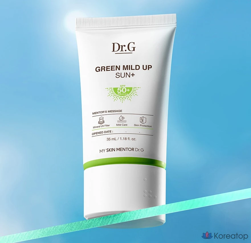 Солнцезащитный крем Dr.G Green Mild Up Sun Plus SPF50+ PA++++, 35 мл, 1 шт.