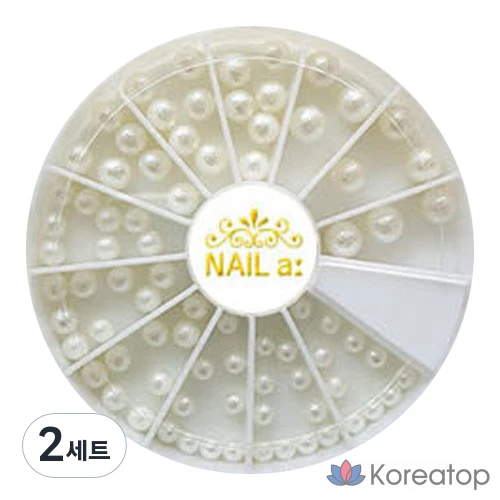Набор для маникюра Wonjin Nail Room Nail Stone Parts Set, 005 Rough Whole Pearl, 2 комплекта