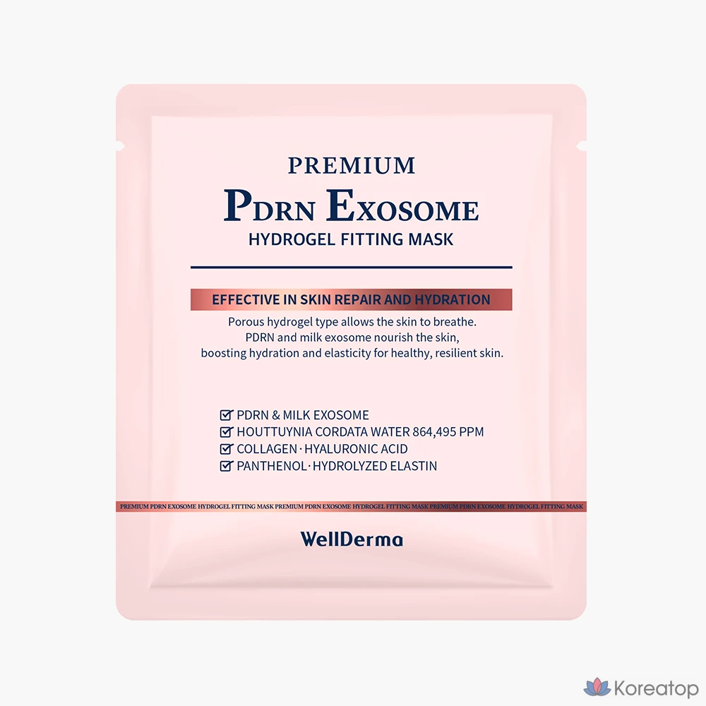 Гидрогелевая маска WellDerma Premium PDRN Exosome, 30 г, 4 шт., 3 шт., фото 2