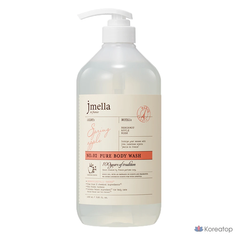 Гель для душа Jmella, аромат «Весеннее яблоко», 1 л, 1 шт.