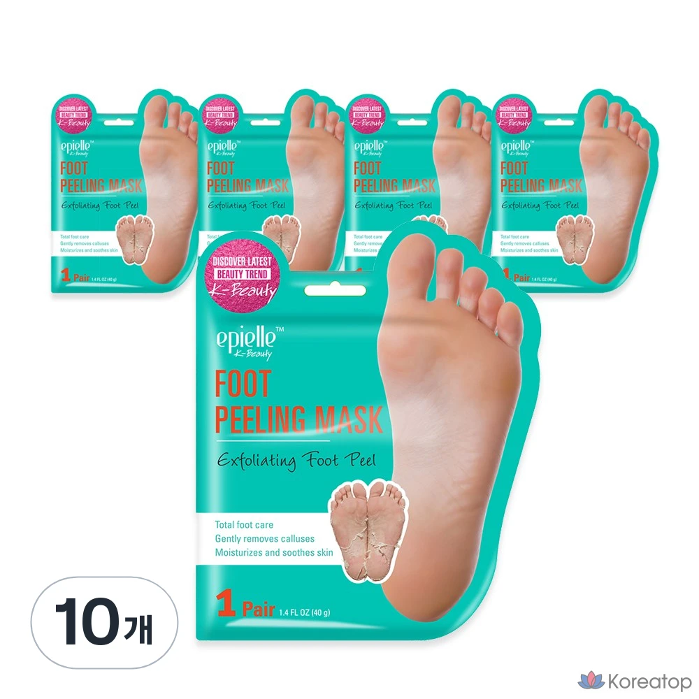 Набор из 2 отшелушивающих масок для ног Epielle, 10 листов, 40 г.