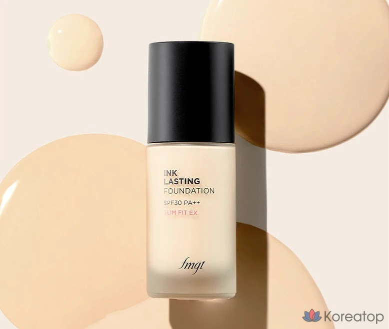 Тональный крем The Face Shop Ink Lasting Foundation Slim Fit, 30 мл, 1 шт., N201 Абрикосово-бежевый, фото 3