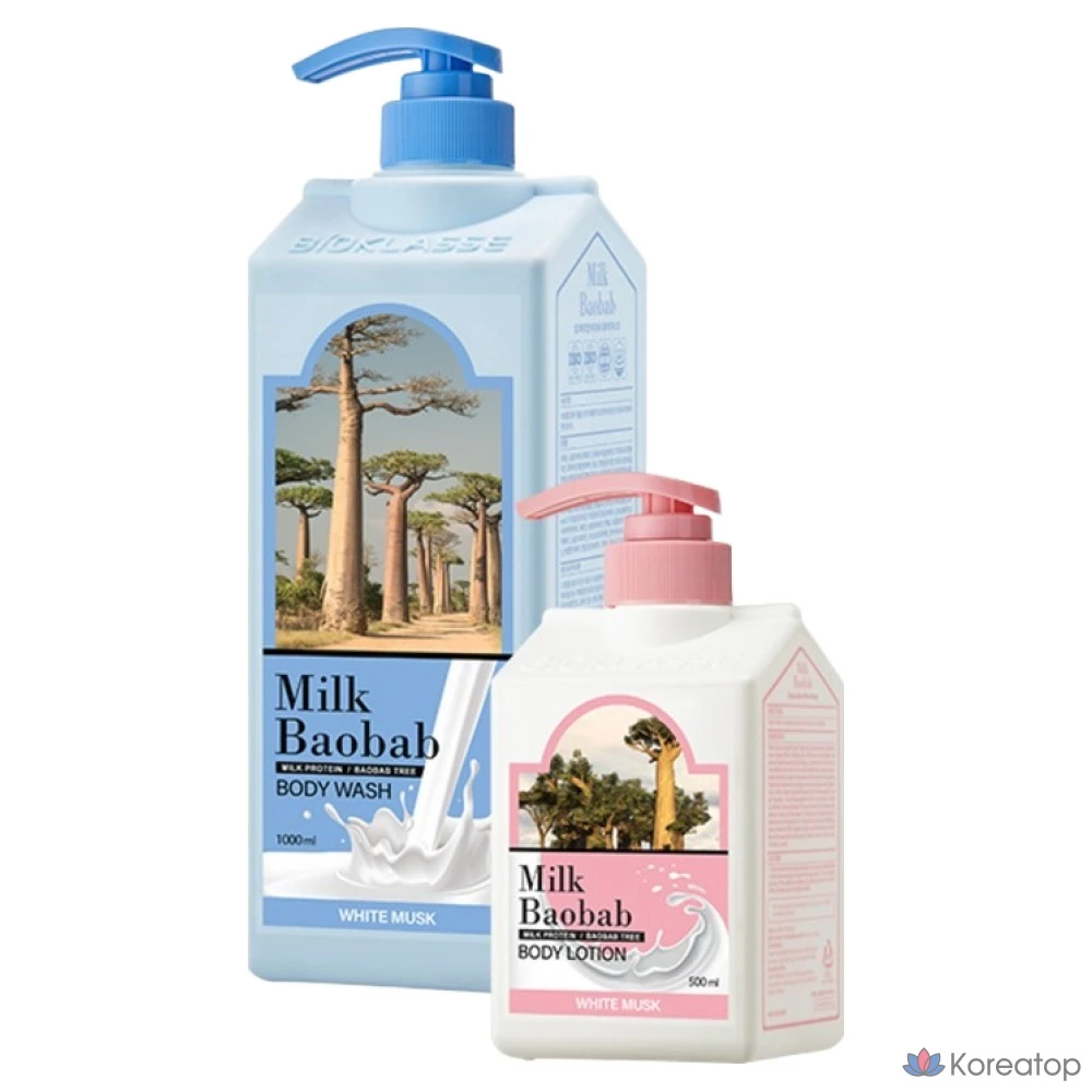 Гель для душа Milk Baobab с ароматом белого мускуса, 1 л, 1 шт., фото 3