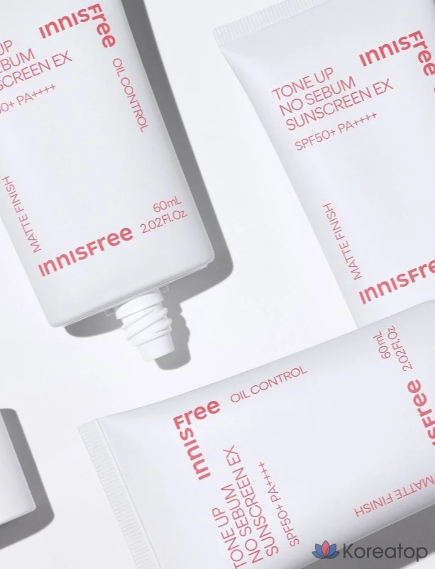 Солнцезащитный крем Innisfree Tone Up No-Sebum EX SPF50+ PA++++, 80 мл, 1 шт., фото 7
