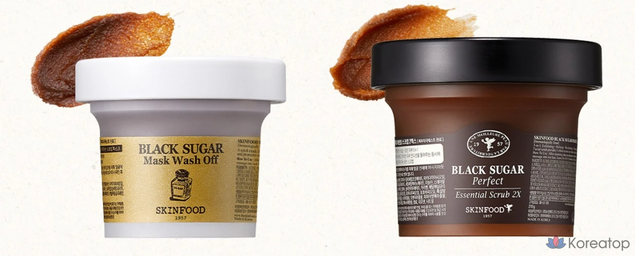 Пилинг-маска Skinfood Black Sugar Mask Wash Off, 2 шт.