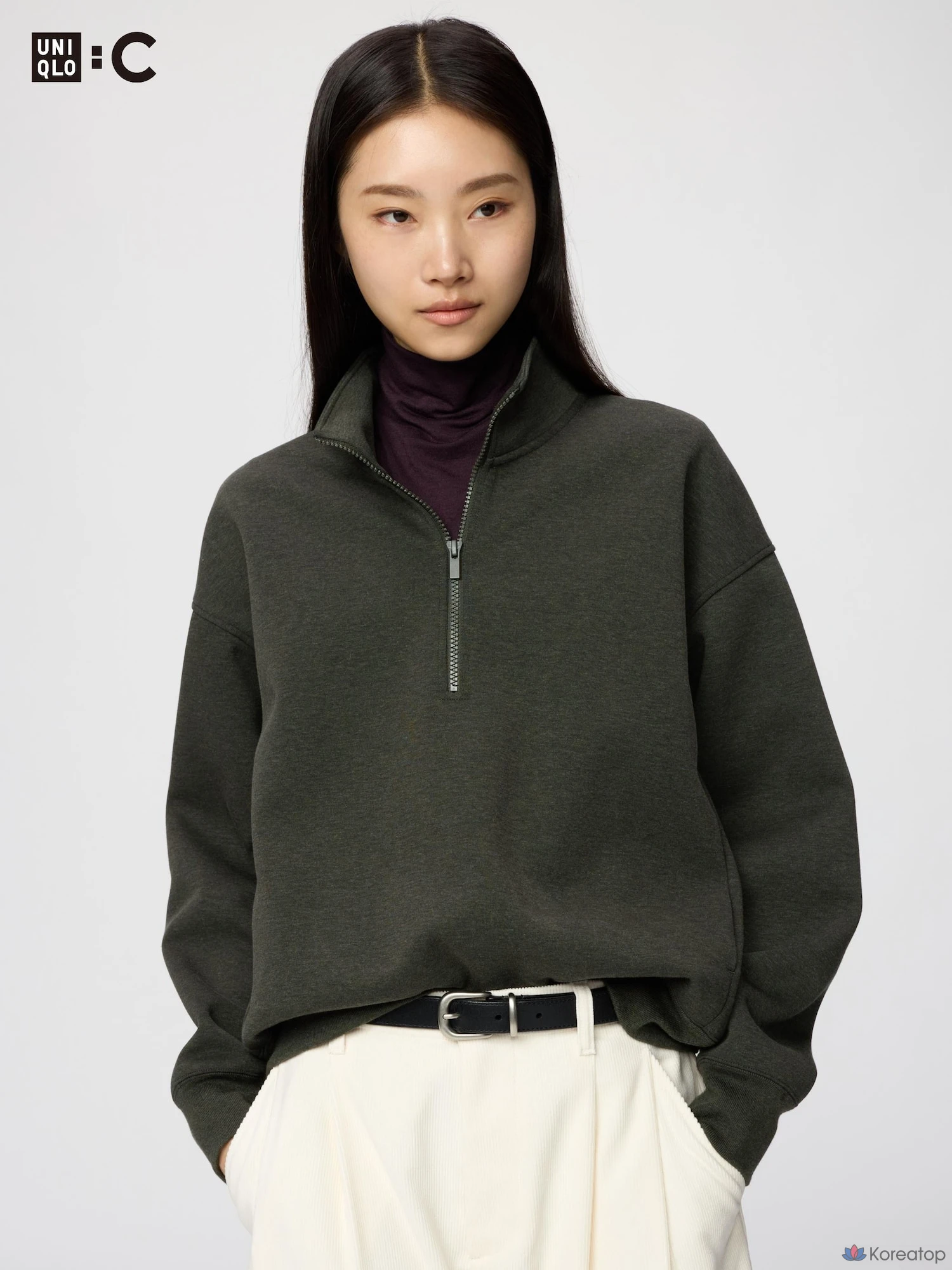 Свитшот на молнии Uniqlo Sweat Half Zip Pullover