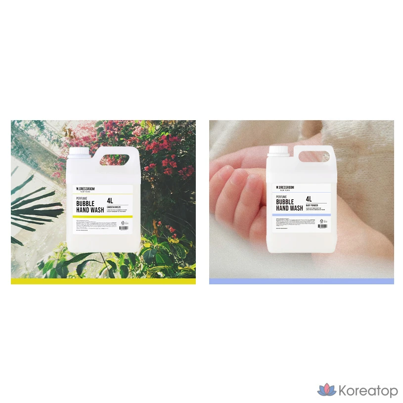 Сменный блок для жидкого мыла для рук W.Dressroom Perfume Bubble, детская присыпка, 4 л, 1 шт.