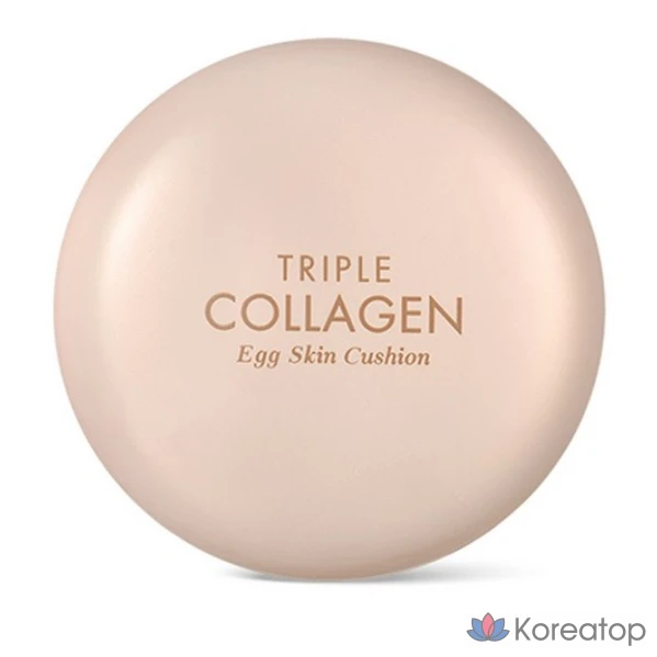 Тональный крем-кушон Tony Moly Triple Collagen Egg Skin Cushion Foundation, 15 г, теплый бежевый оттенок, 1 шт.