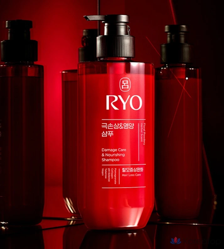 Шампунь Ryo Hambit Extreme Damage and Nutrition Hair Loss Relief с цветочным пудровым ароматом, 480 мл, 1 шт., фото 3