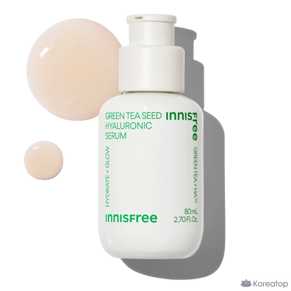 Сыворотка Innisfree с гиалуроновой кислотой и экстрактом зеленого чая, 80 мл, 1 шт.