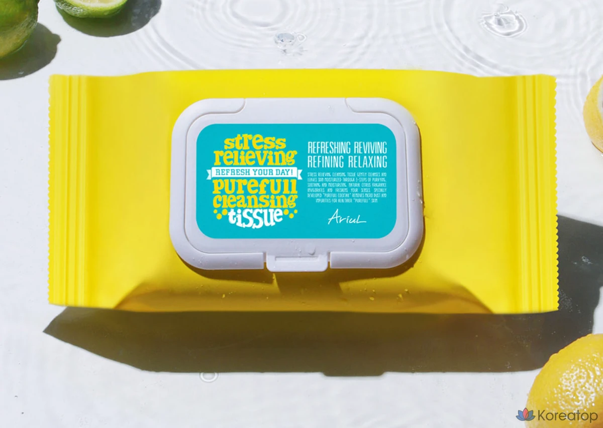 Очищающие салфетки Ariel Stress Relieving Pureful, 80 листов, 1 упаковка, фото 2