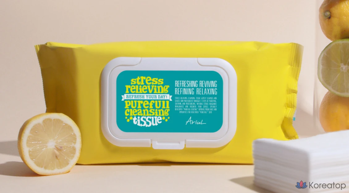 Очищающие салфетки Ariel Stress Relieving Pureful, 80 листов, 1 упаковка, фото 3