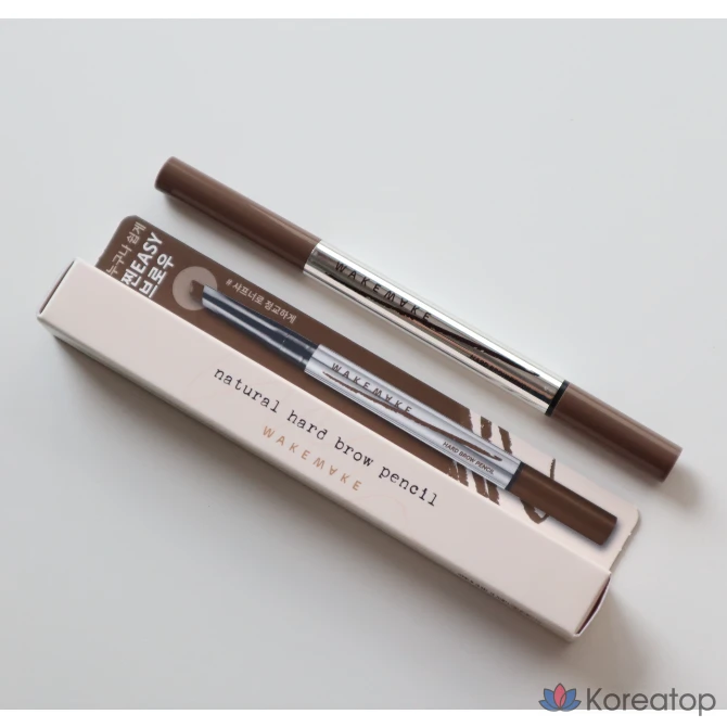 Карандаш для бровей WAKEMAKE Natural Hard Brow Pencil 0.1g, 5 цветов, 1 шт., 01 темно-коричневый