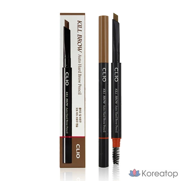 Карандаш для бровей Clio New Kill Brow Auto Hard Brow Pencil № 02, светло-коричневый, 1 шт.