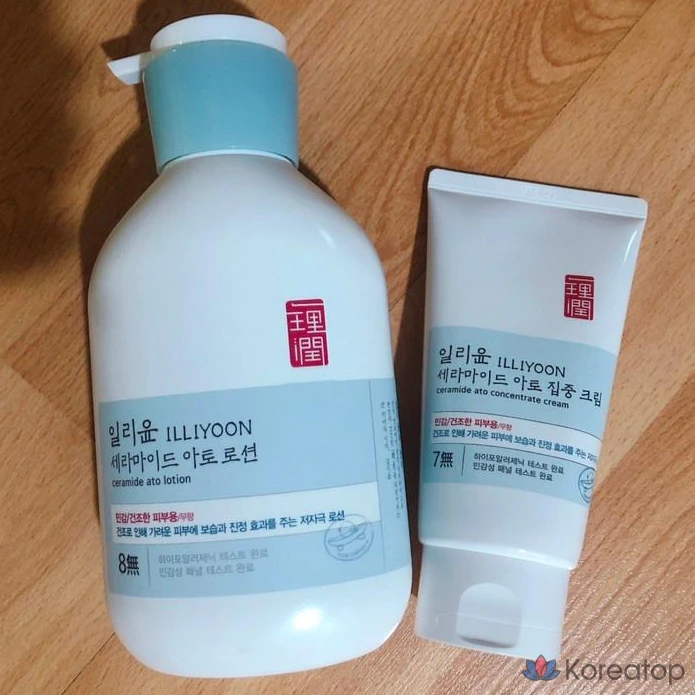Набор для тела Illiyoon Ceramide Ato Lotion 528 мл + Intensive Cream 150 мл (без запаха), 8 комплектов.