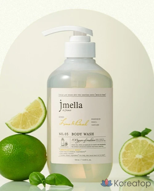 Гель для душа Jmella с ароматом лайма и базилика, 1 л, 1 шт., фото 3