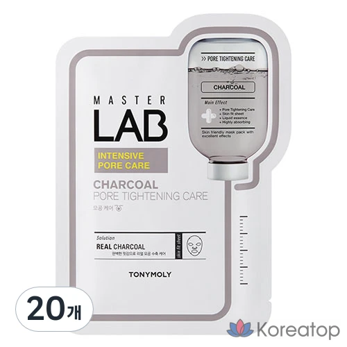 Маска для лица Tony Moly Master Lab с углем, 19 г, 1 упаковка, 20 листов.